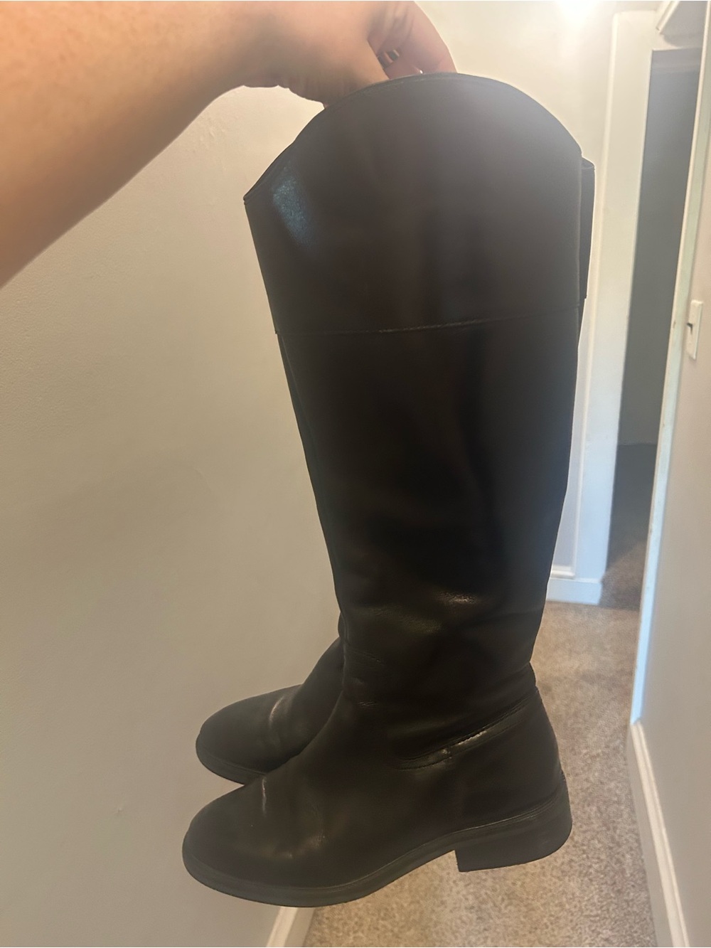 VINCE CAMUTO ALFELLA BOOT- Classic Black Knee-High Riding Boots